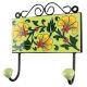 Pea Green Leaf Flower Ceramic Tile Hook